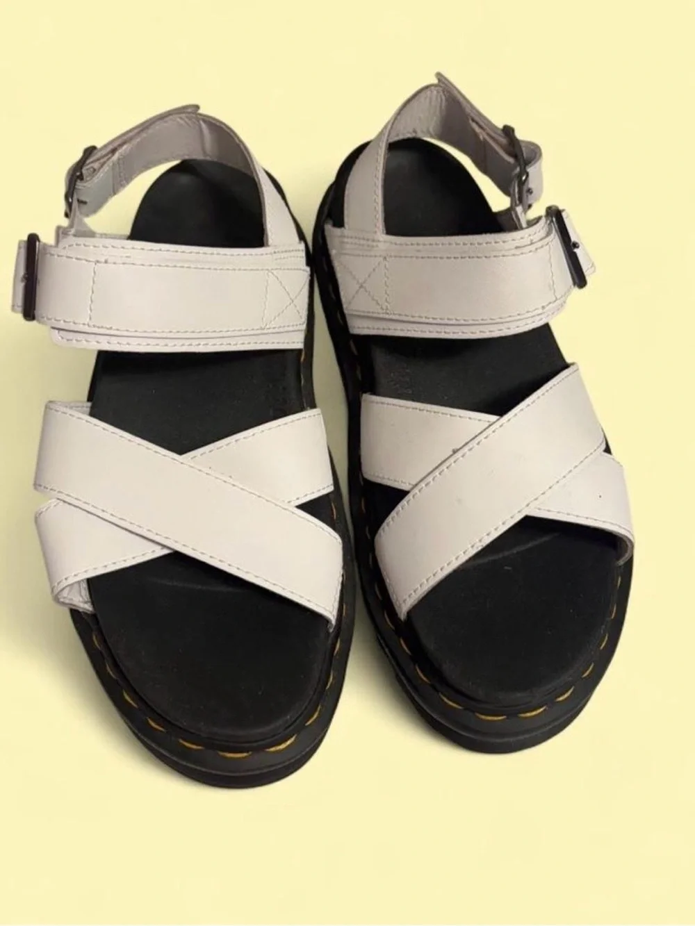White Voss II Dr. Marten Sandals